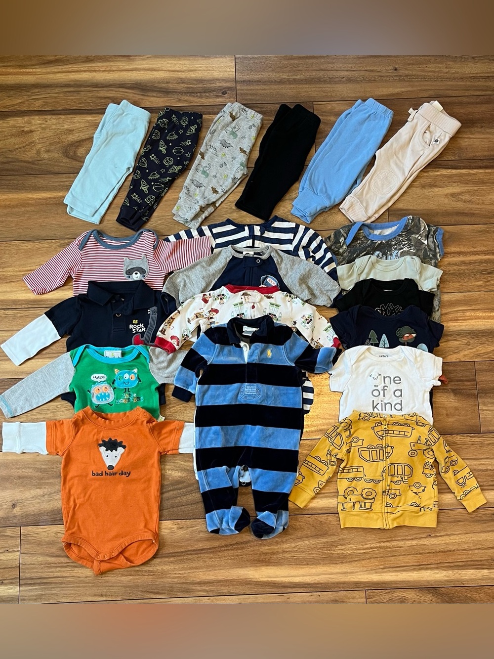 Baby boy 3-6 mo LOT20pcs infant clothing bundle carters polo pants bodysuits